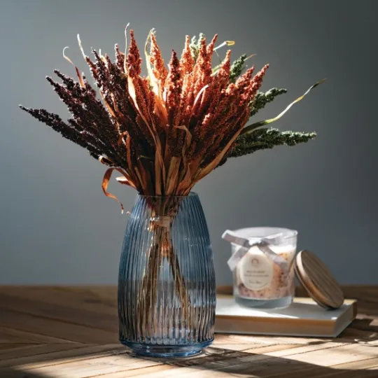 Kirkland's Home Modern Ribbed Glass Vase- Vases