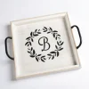 Kirkland's Home Monogram B Wood Tray With Handles- Decorative Trays
