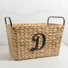 Kirkland's Home Monogram D Woven Rat Metal Handle Basket- Baskets & Boxes