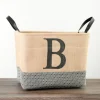 Kirkland's Home Monogrammed B Black Diamond Jute Storage Bin- Baskets & Boxes