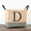 Kirkland's Home Monogrammed D Black Diamond Jute Storage Bin- Baskets & Boxes
