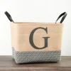 Kirkland's Home Monogrammed G Black Diamond Jute Storage Bin- Baskets & Boxes