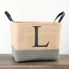 Kirkland's Home Monogrammed L Black Diamond Jute Storage Bin- Baskets & Boxes