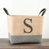 Kirkland's Home Monogrammed S Black Diamond Jute Storage Bin- Baskets & Boxes