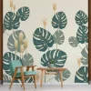 Kirkland's Home Monstera On Early Dawn Peel And Stick Wall Mural- Wall Murals & Wall Decals