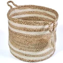 Kirkland's Home Montego Striped Natural Storage Basket, 17 In.- Baskets & Boxes