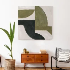 Kirkland's Home Moody Green Shapes Ii Canvas Art Print- Canvas Art
