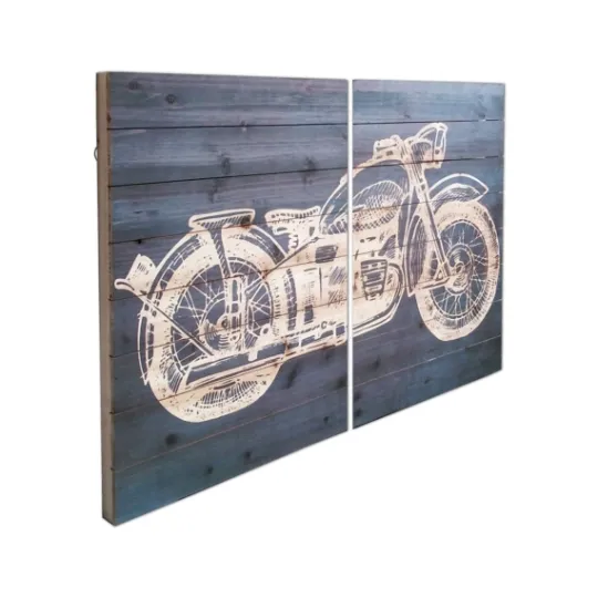 Kirkland's Home Motorcycle Wood Wall Plaques, Set Of 2- Wall Plaques