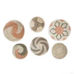Kirkland's Home Multi Seagrass Round 6-Pc. Wall Plaque Set- Wall Plaques