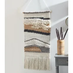 Kirkland's Home Multicolor Abstract Woven Fringe Wall Hanging- Wall Plaques