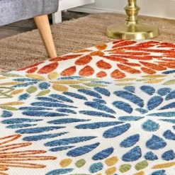 Kirkland's Home Multicolor Burst Indoor/Outdoor Area Rug, 5X8- Outdoor Rugs
