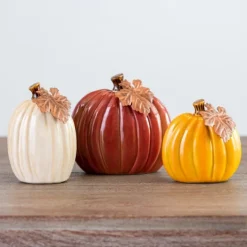 Kirkland's Home Multicolor Ceramic Pumpkins, Set Of 3- Decorative Accents