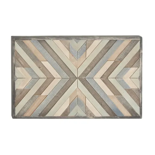 Kirkland's Home Multicolor Criss Cross Chevron Wood Wall Plaque- Wall Plaques