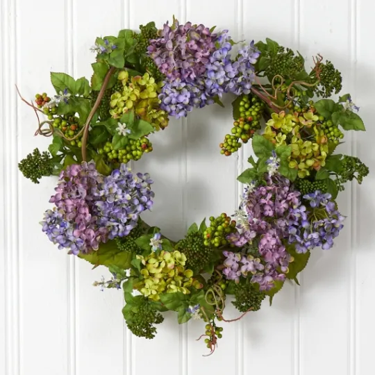 Kirkland's Home Multicolor Hydrangea And Berry Wreath- Wreaths