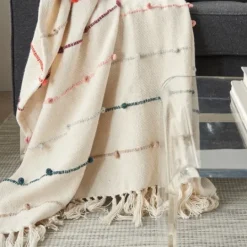 Kirkland's Home Multicolor Loop Striped Throw- Blankets & Throws