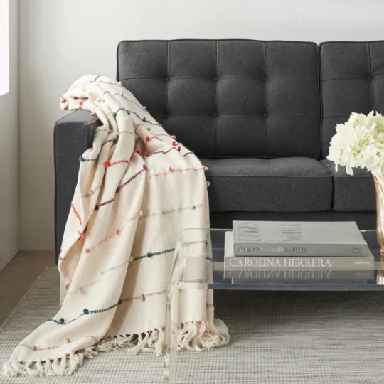 Kirkland's Home Multicolor Loop Striped Throw- Blankets & Throws