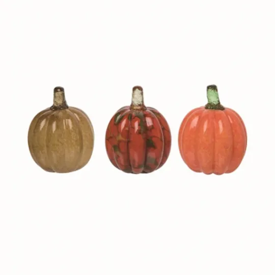 Kirkland's Home Multicolor Mini Glass Pumpkins, Set Of 3- Statues & Figurines