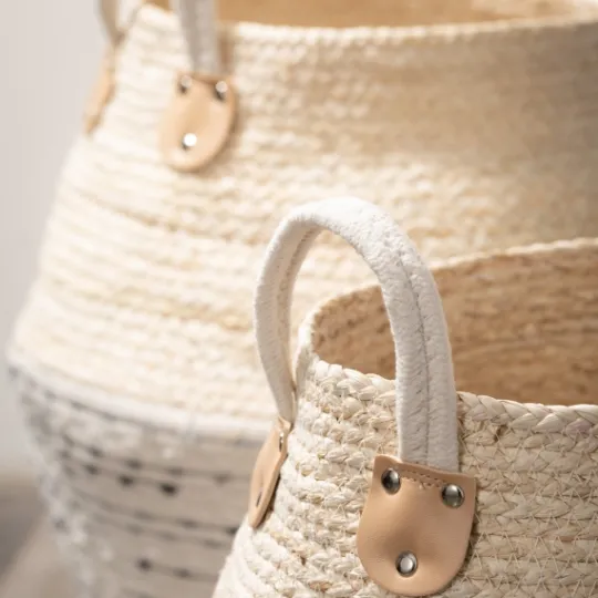 Kirkland's Home Multicolor Natural Maize Woven Baskets, Set Of 2- Baskets & Boxes