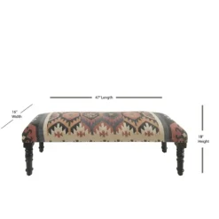 Kirkland's Home Multicolor Southwestern Geometric Bench- Benches & Ottomans