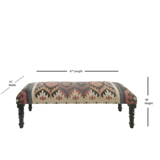 Kirkland's Home Multicolor Southwestern Geometric Bench- Benches & Ottomans