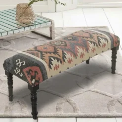 Kirkland's Home Multicolor Southwestern Geometric Bench- Benches & Ottomans