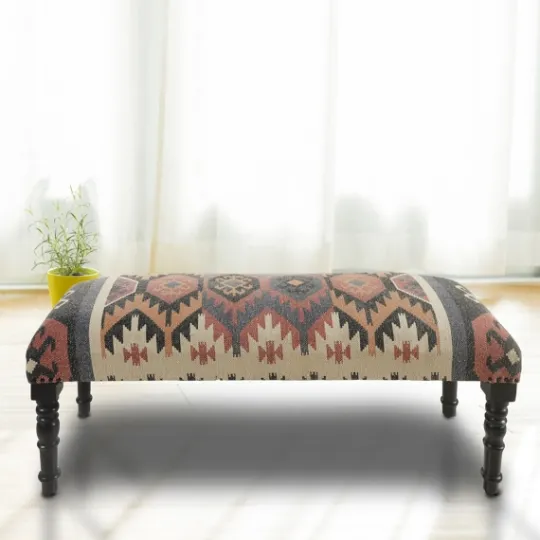 Kirkland's Home Multicolor Southwestern Geometric Bench- Benches & Ottomans