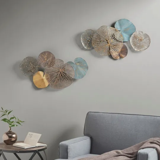 Kirkland's Home Multicolored Metal Circles Wall Plaques, Set Of 2- Wall Plaques