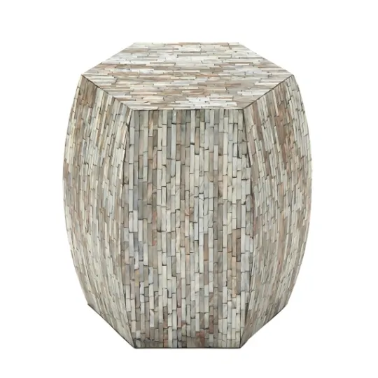 Kirkland's Home Mussel Shell Hexagonal Accent Table- Accent & End Tables