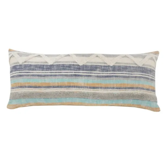 Kirkland's Home Myrtle Tufted Stripes Lumbar Pillow- Pillows