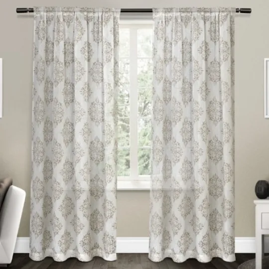 Kirkland's Home Nagano Linen Curtain Panel Set, 96 In.- Curtains & Drapes