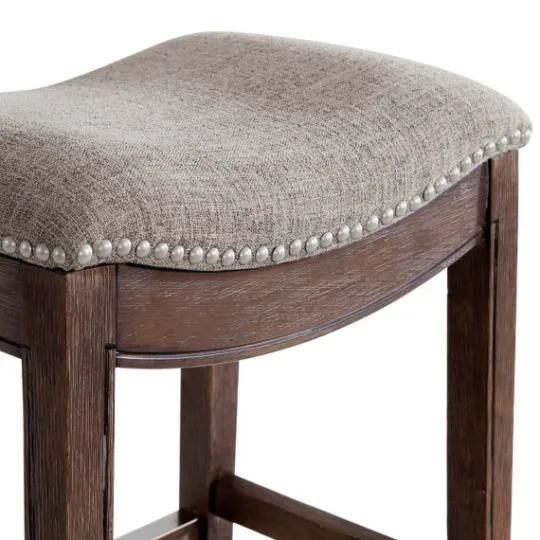 Kirkland's Home Nailhead Trim Saddle Bar Stool- Bar Stools & Counter Height Stools