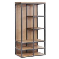 Kirkland's Home Natural Acacia Wood And Metal 5-Shelf Hall Tree- Entryway Furniture