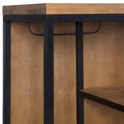 Kirkland's Home Natural Acacia Wood And Metal 5-Shelf Hall Tree- Entryway Furniture