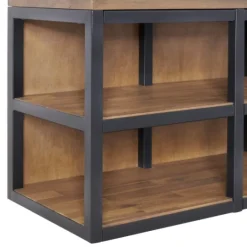 Kirkland's Home Natural Acacia Wood And Metal Hall Tree With Bench- Entryway Furniture