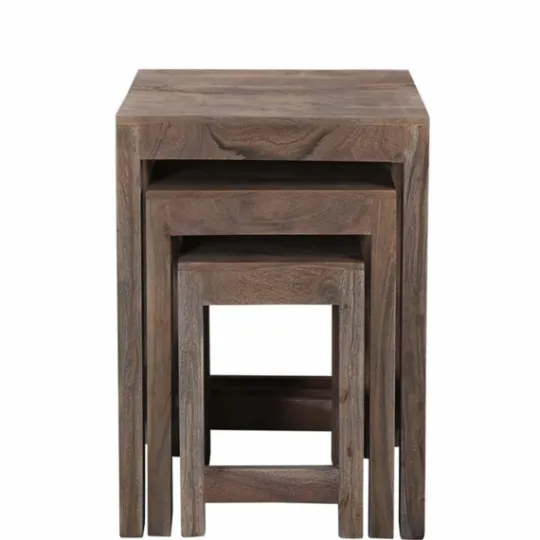 Kirkland's Home Natural Acacia Wood Nesting 3-Pc. Accent Table Set- Accent & End Tables