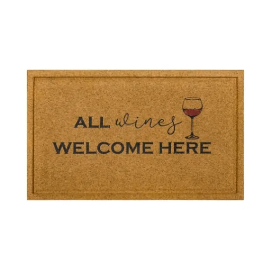 Kirkland's Home Natural All Wines Welcome Here Doormat- Doormats