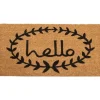 Kirkland's Home Natural And Black Laurel Hello Doormat, 72X36 In.- Doormats