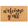 Kirkland's Home Natural And Black Welcome Y'All Doormat- Doormats