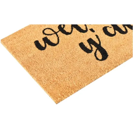 Kirkland's Home Natural And Black Welcome Y'All Doormat- Doormats