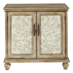 Kirkland's Home Natural And Cream Two-Tone Whitt Cabinet- Cabinets & Sideboards