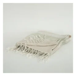 Kirkland's Home Natural And White Colorblock Chevron Throw- Blankets & Throws