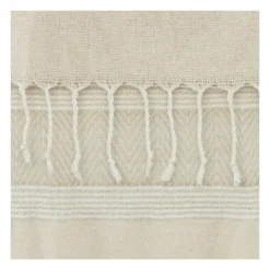 Kirkland's Home Natural And White Colorblock Chevron Throw- Blankets & Throws