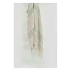 Kirkland's Home Natural And White Colorblock Chevron Throw- Blankets & Throws