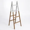 Kirkland's Home Natural And White Wood Foldable Ladder- Decorative Accents