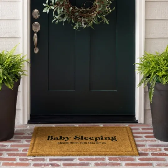 Kirkland's Home Natural Baby Sleeping Funny Doormat- Doormats