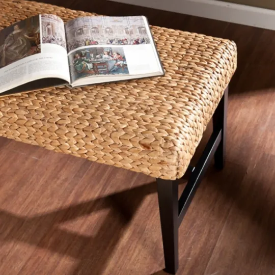 Kirkland's Home Natural Blanchard Water Hyacinth Bench- Benches & Ottomans
