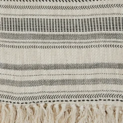 Kirkland's Home Natural Block Print Throw With Fringe- Blankets & Throws