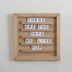 Kirkland's Home Natural Blond Wood Letter Board With Tiles- Memo & Chalkboards