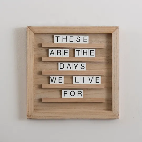 Kirkland's Home Natural Blond Wood Letter Board With Tiles- Memo & Chalkboards