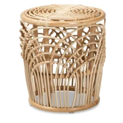 Kirkland's Home Natural Boho Rattan Weave Accent Table- Accent & End Tables